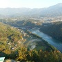 天守跡の展望台から見る中津川