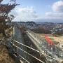 東日本大震災で崩れた石垣修復中