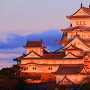 景福寺公園から夕映えの天守