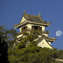 高知城天守と有明の月