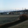 石田堤史跡公園の見晴台から上越新幹線を見る