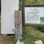 登山道入口の石碑と案内板