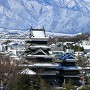 市役所から見た冬の松本城
