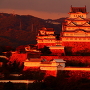 三木美術館さんの屋上から夕刻の天守・櫓