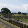 井田川土手からの北側水堀と本丸