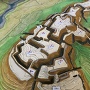 嵐山町役場庁舎にある杉山城復元模型（大手側）
