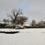 雪の松本城二の丸から天守を望む