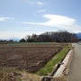 深草城遠景と富士山(左端)、南アルプス(右端)