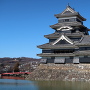 松本城天守と月見櫓、埋橋