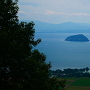 二の丸からの琵琶湖竹生島