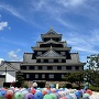 岡山城と和傘