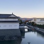 静岡市歴博から赤焼けの富士と巽櫓を望む