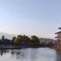 夕日が照らす松本城