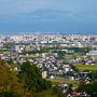 東出丸からの大峪城と富山城