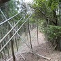 南東の二重堀切を主郭から見る