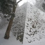 雪に埋もれる高取城高石垣