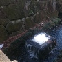 堀の中に復元された噴き出す井戸